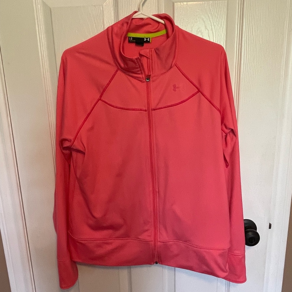Under Armour Pink Athletic Jacket Full-Zip High Collar